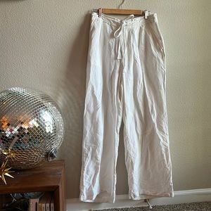 Cream Linen Pants